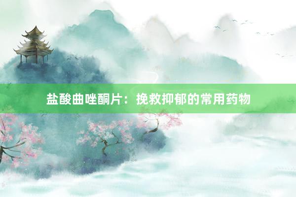 盐酸曲唑酮片：挽救抑郁的常用药物